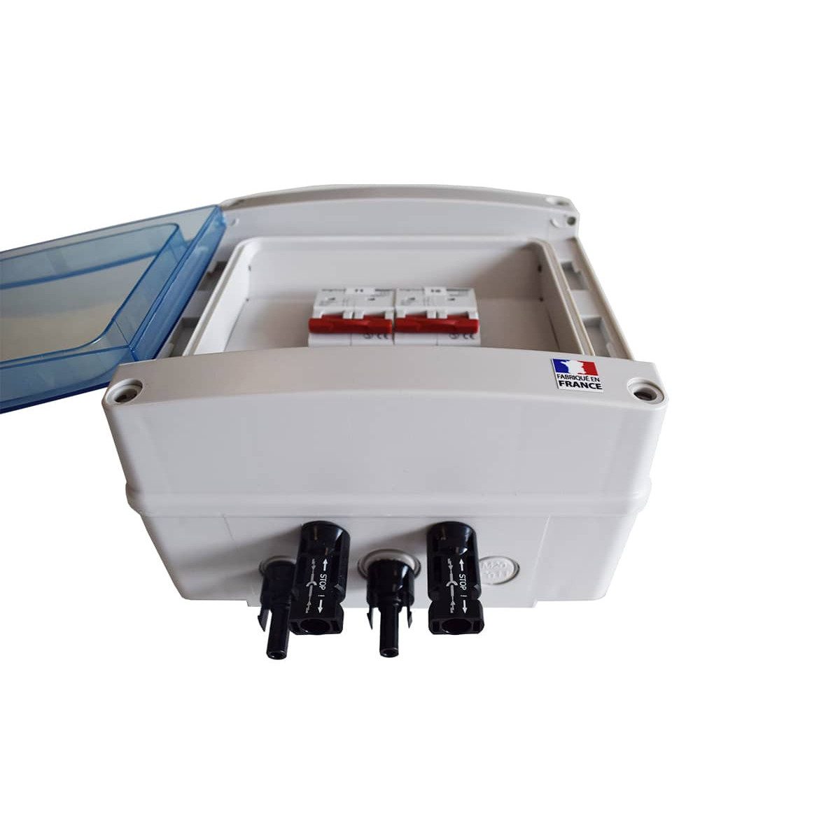 Boîte De Protection Et Distribution Solaire 2 Entrées / 2 Sorties DC 600V - Avec Parafoudres Et Fusibles - IP65 étanche