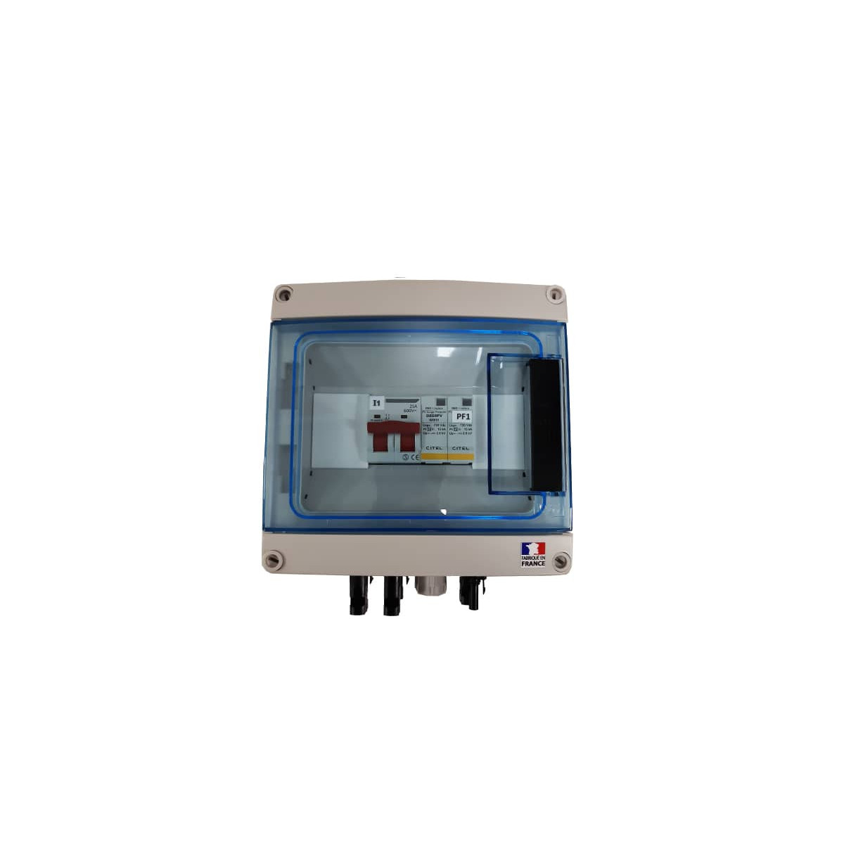 Coffret de protection DC photovoltaïque 1 MPPT - 600 V avec parafoudre