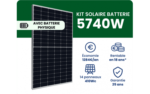 Kit Solaire Batterie Autoconsommation 5740W - SunBox 5K