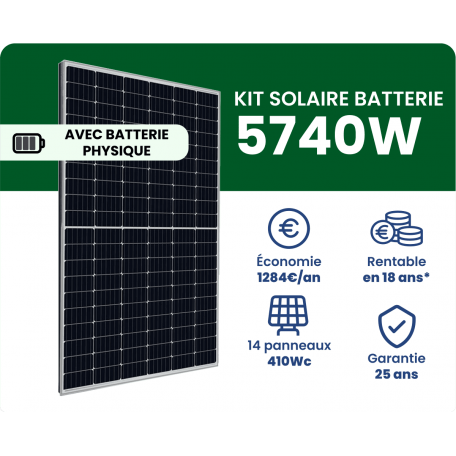 Kit Solaire Batterie Autoconsommation 5740W - SunBox 5K