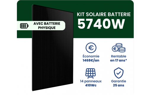 Kit Solaire Batterie Autoconsommation SunPower 5740W - SunBox 5K