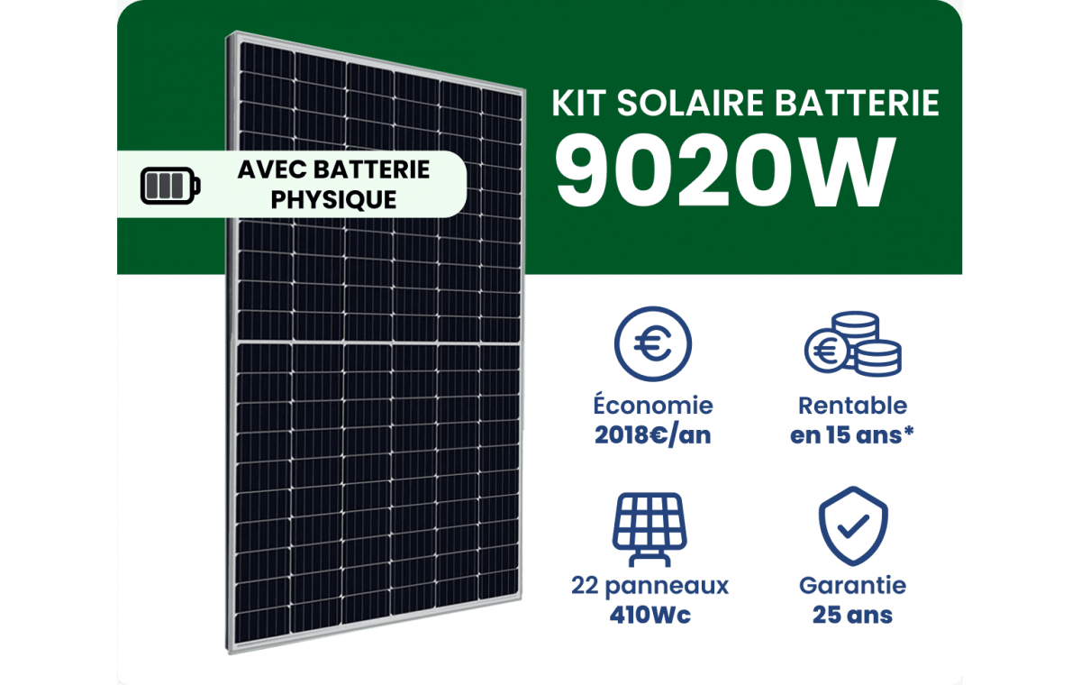 Kit Solaire Batterie Autoconsommation 9020W - SunBox 8K