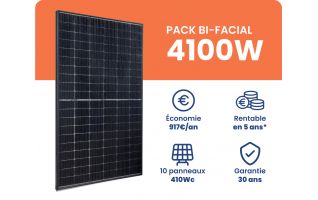 Kit Solaire Autoconsommation Bi-Facial 4100W - Onduleur Solis