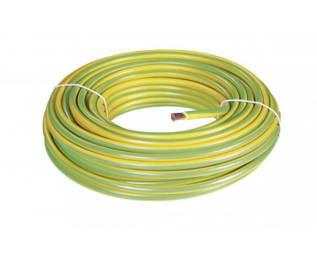 100 mètres de câble de terre rigide vert/jaune 16mm²