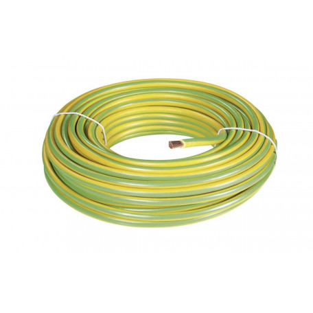 100 mètres de câble de terre rigide vert/jaune 16mm²