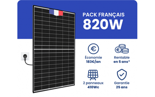 Kit Solaire Autoconsommation Français 820W - Micro onduleur APS DS3L garantis 20 ans
