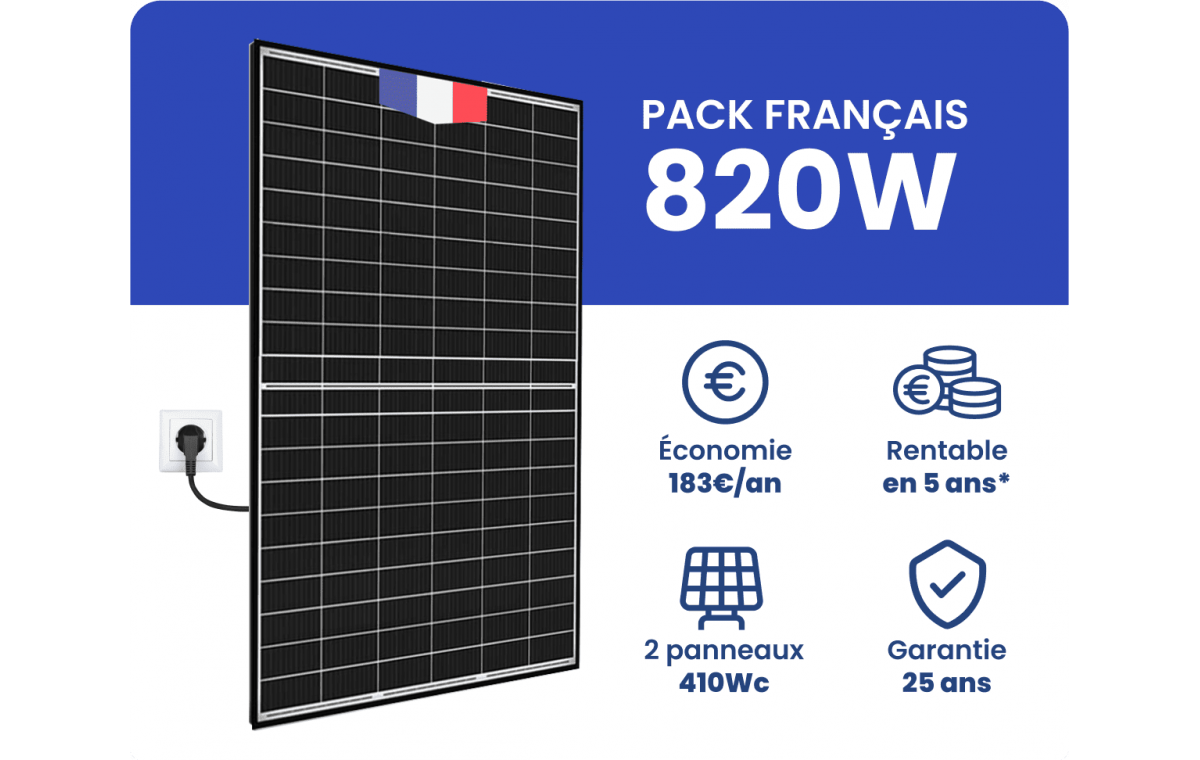 Kit Solaire Autoconsommation Français 820W - Micro onduleur APS DS3L garantis 20 ans