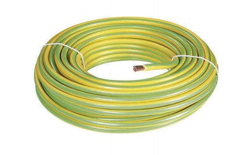 100 mètres de câble de terre souple vert/jaune 6mm²