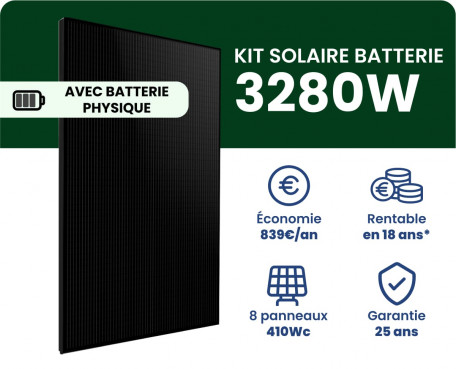 Kit Solaire Batterie Autoconsommation 3280W - SunMini 3K