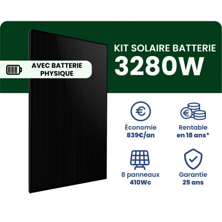 Kit Solaire Batterie Autoconsommation 3280W - SunMini 3K