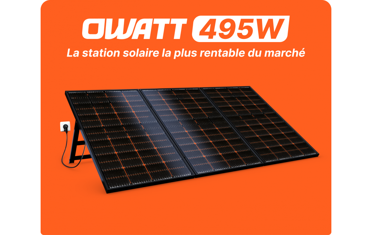 Station solaire Plug and Play sur prise 425Wc - A poser au sol