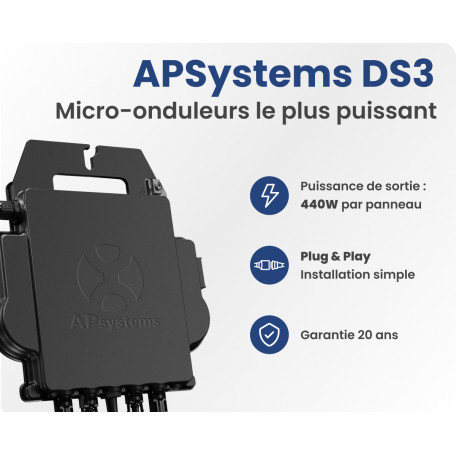 Kit solaire autoconsommation monophasé au sol 3735W Micro onduleur