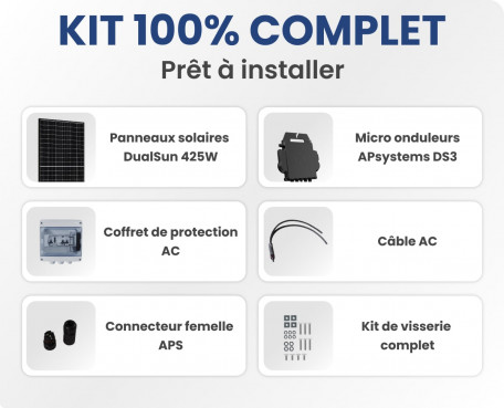 Kit Solaire Autoconsommation Français 2550W - Micro onduleurs APS