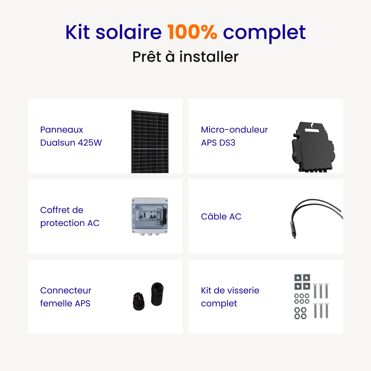 Kit Solaire Autoconsommation Français 3400W - Micro onduleurs APS