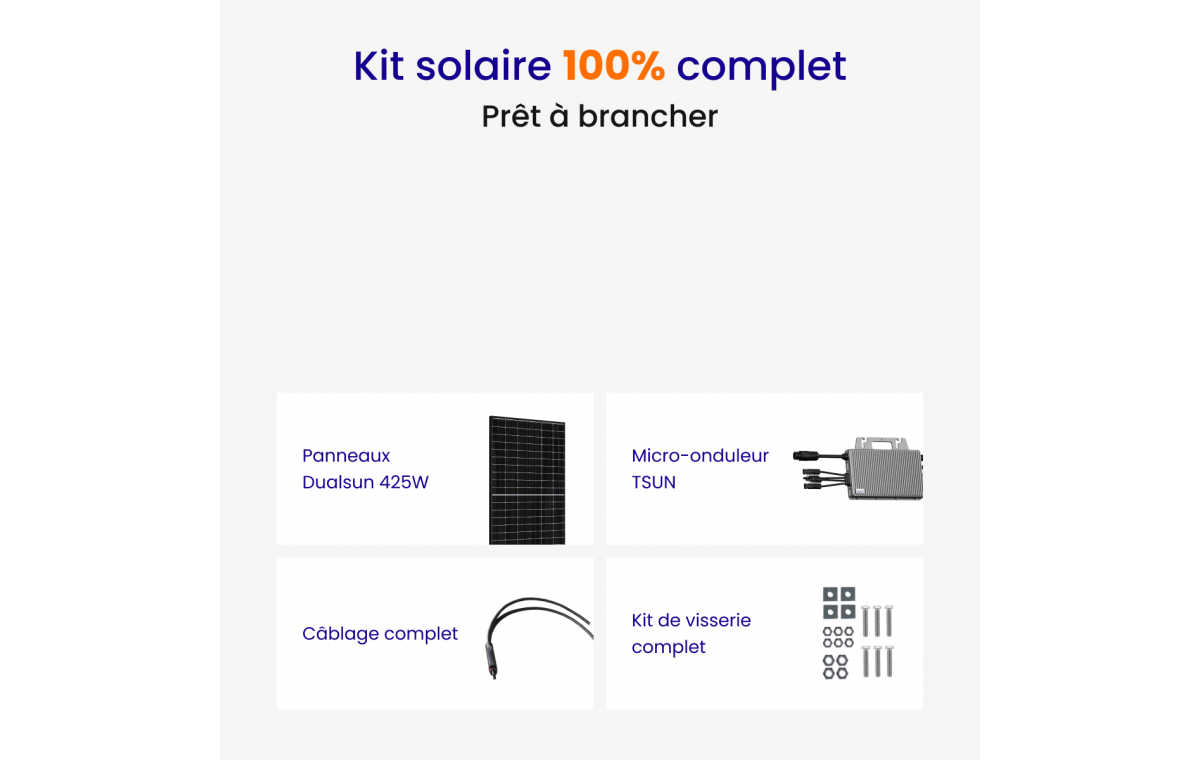 Kit Solaire Autoconsommation DUALSUN 850W
