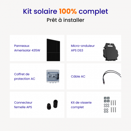 Kit solaire autoconsommation Amerisolar 3000Wc Kit solaire autoconsommation Amerisolar 3000Wc