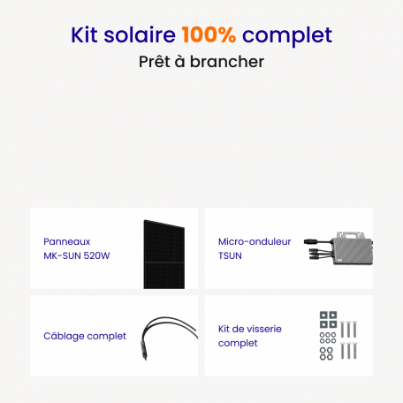 Kit solaire plug & play Amerisolar 2000Wc Kit solaire plug & play Amerisolar 2000Wc