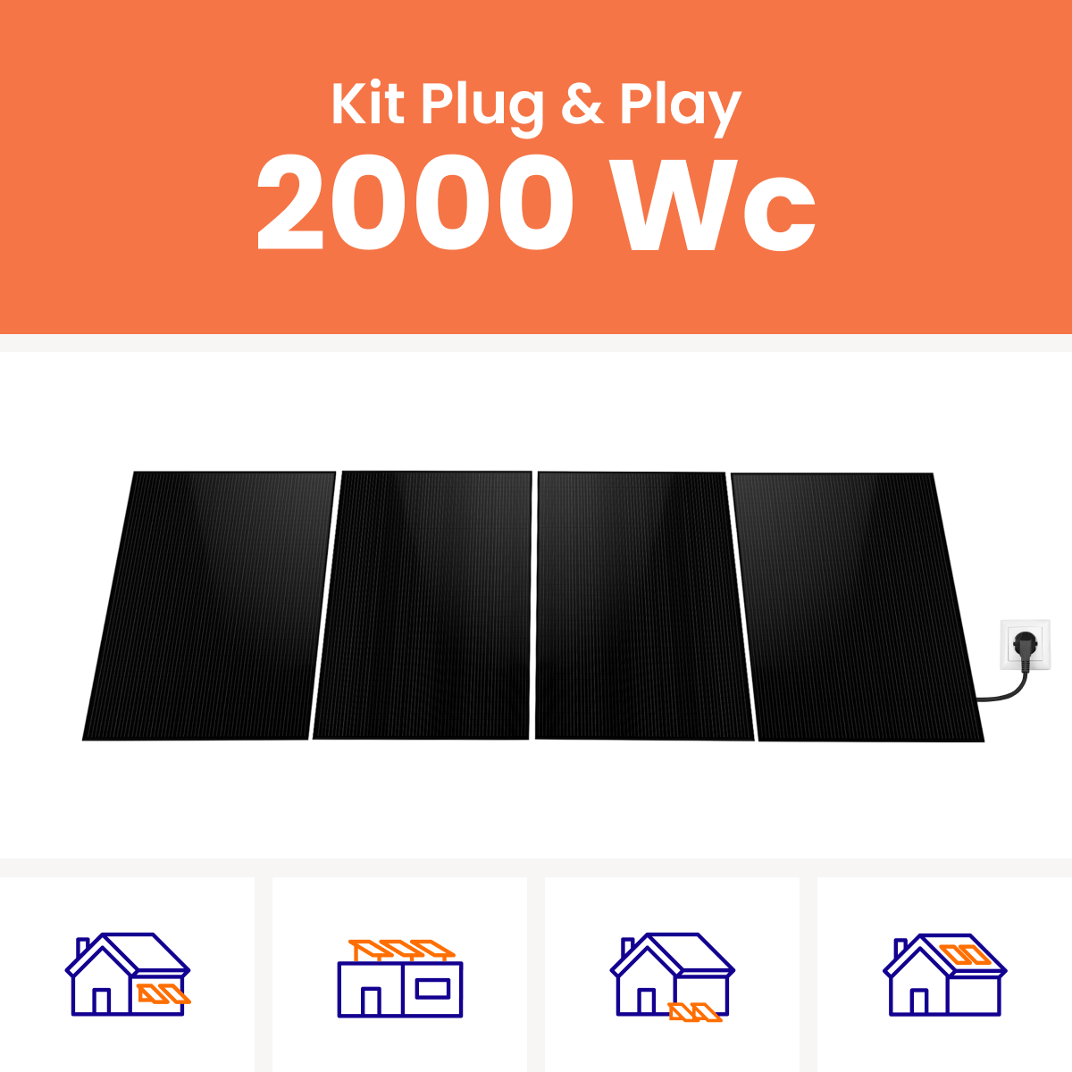 Kit solaire plug & play Amerisolar 2000Wc