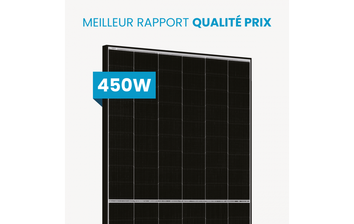 Panneau solaire JA Solar 450Wc bi-facial et bi-verre