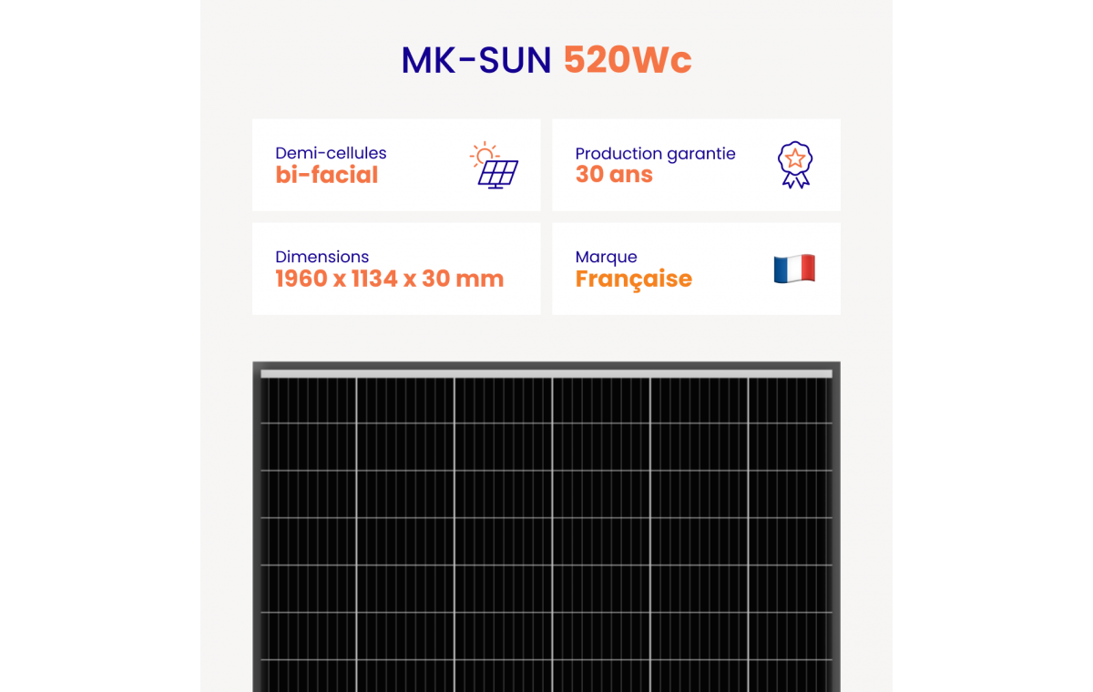 Panneau solaire MK-SUN 520Wc