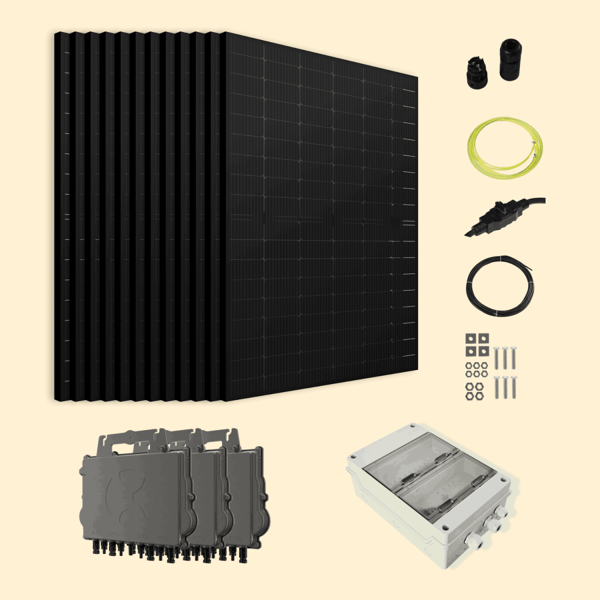 Kit Solaire Autoconsommation Français 5100W Triphasé - Micro onduleurs APS