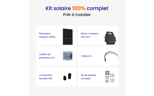 Kit Solaire Autoconsommation Français 3400W Triphasé - Micro onduleurs APS