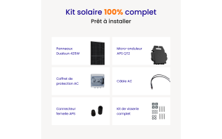 Kit Solaire Autoconsommation Français 3400W Triphasé - Micro onduleurs APS