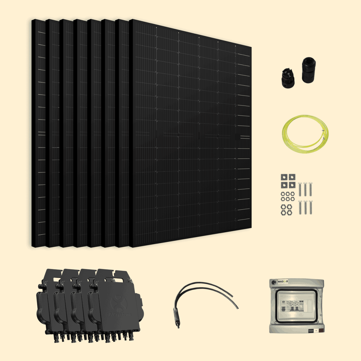 Kit Solaire Autoconsommation Français 3400W - Micro onduleurs APS