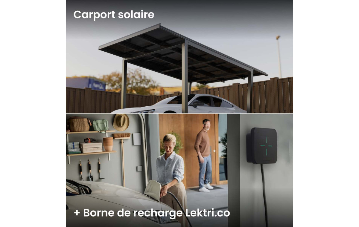 Carport solaire NOVA + Borne de recharge LEKTRI.co