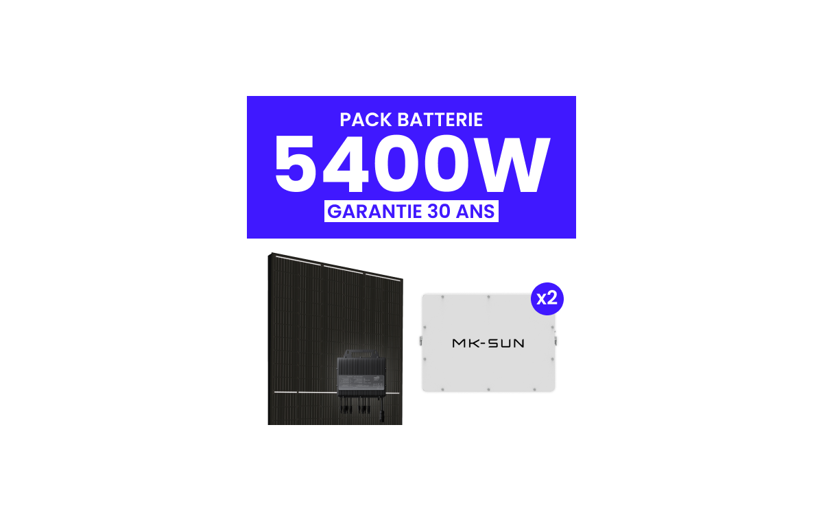 Kit Solaire Autoconsommation 5400Wc + Pack Batterie 10kWh