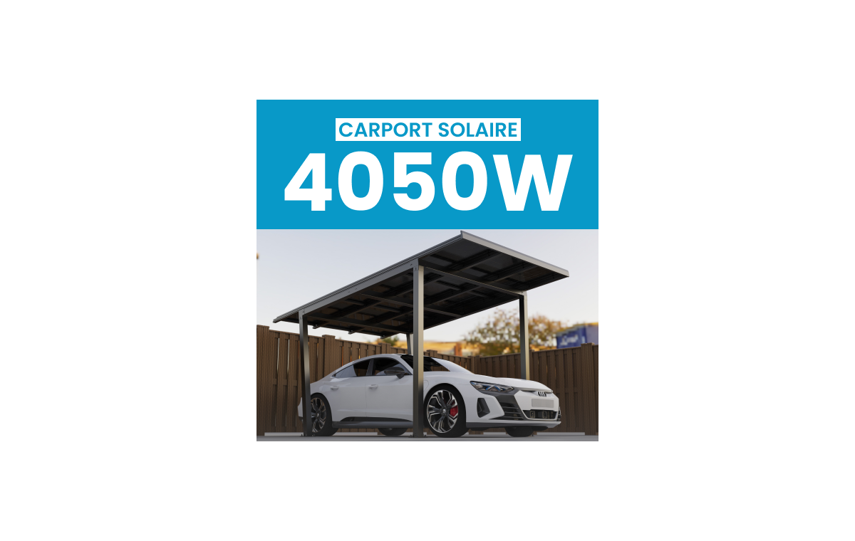 Carport solaire + Kit Solaire JA Solar 4050W + Onduleur Solis