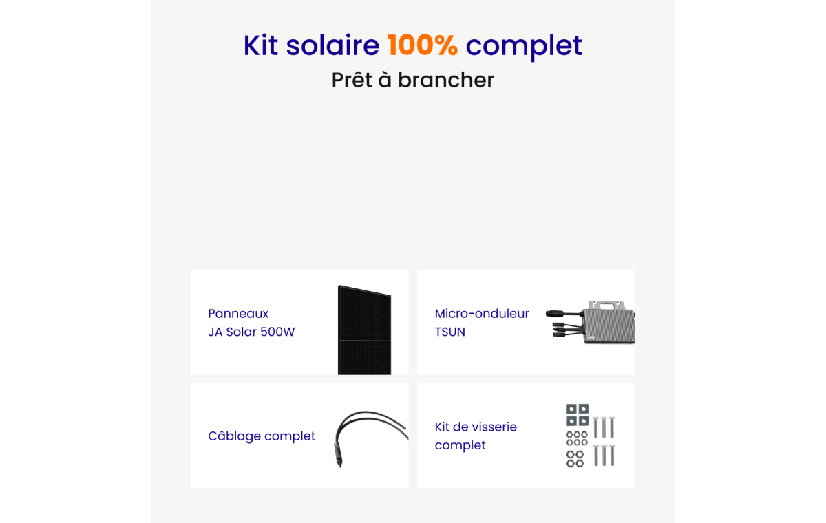 Kit Solaire 2000W JA Solar - Micro onduleurs TSUN
