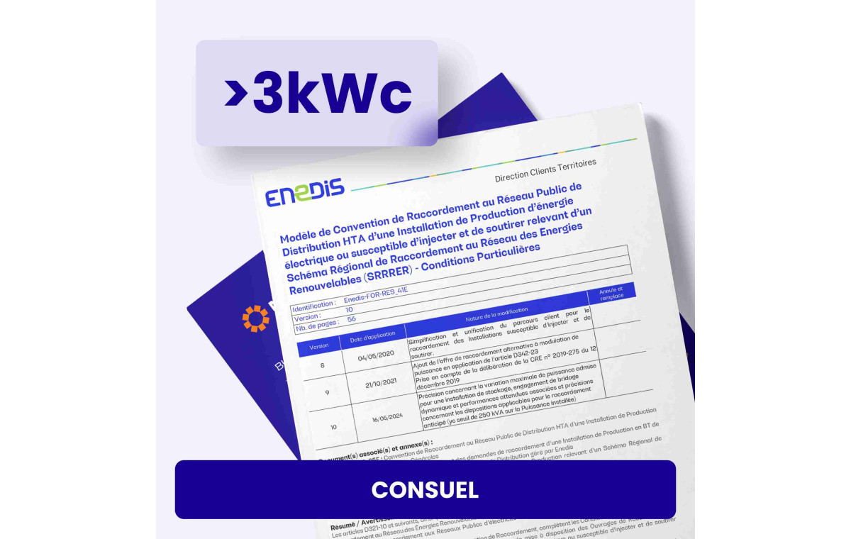 Consuel pour kit supérieur à 3kWc