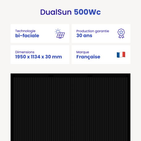 Panneau solaire Dualsun FLASH bifacial 500Wc Panneau solaire Dualsun FLASH bifacial 500Wc