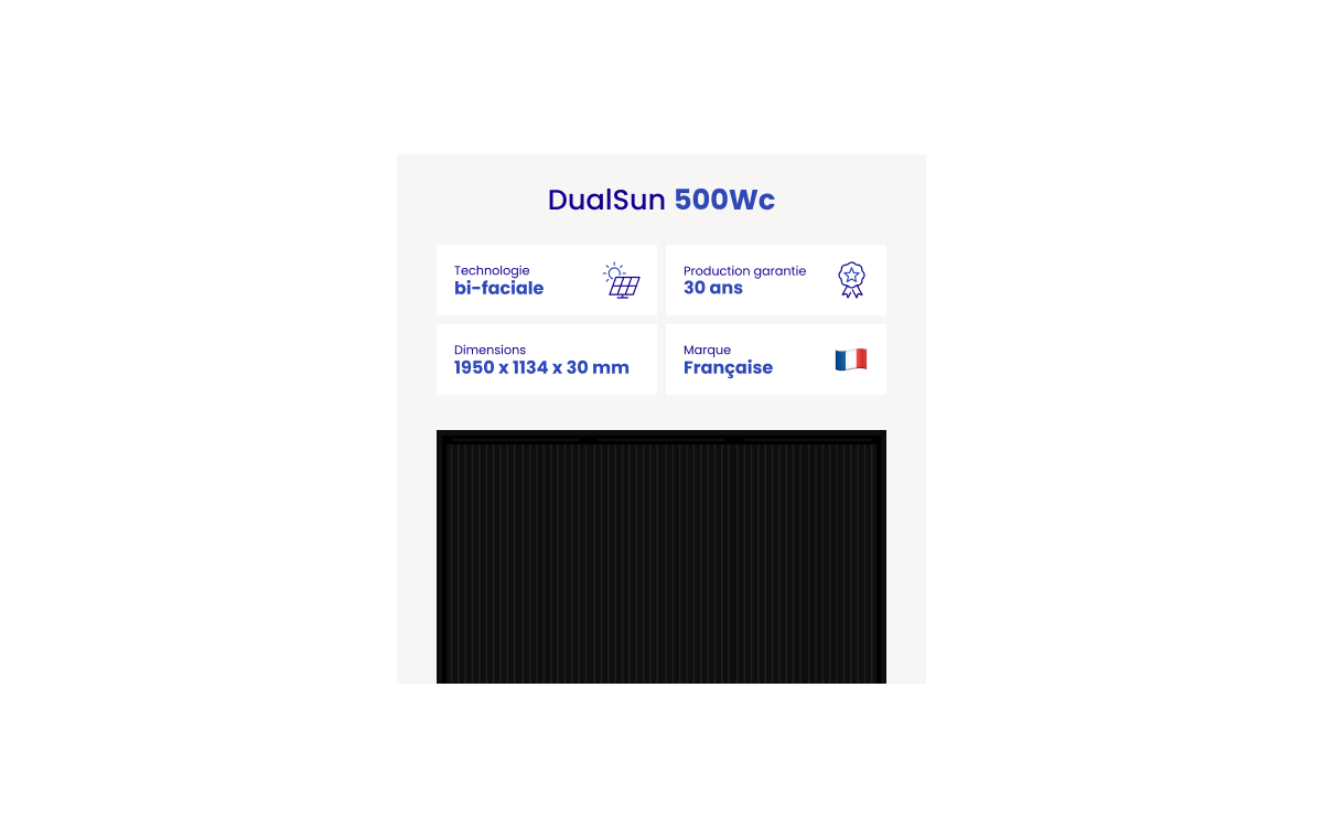 Panneau solaire Dualsun FLASH bifacial 500Wc