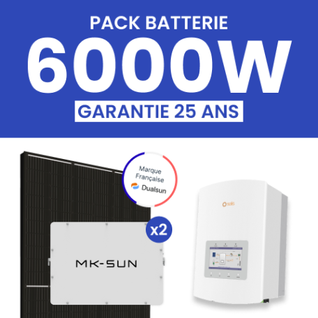 Kit Solaire 6000W DualSun Onduleur Hybride SOLIS + 2 Batteries MK-SUN 5 kWh