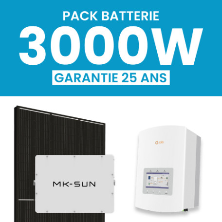 KIT 3000 JA SOLAR ONDULEUR HYBRIDE SOLIS + BATTERIE MK-SUN 5 kWh