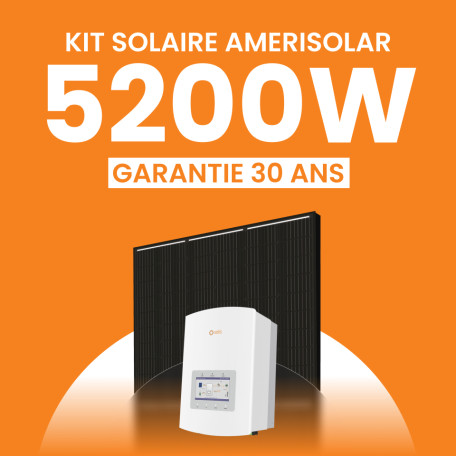 KIT 5200 AMERISOLAR ONDULEUR SOLIS HYBRIDE