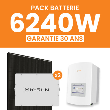 KIT 6240 AMERISOLAR ONDULEUR SOLIS HYBRIDE + BATTERIE MK-SUN 10 kWh