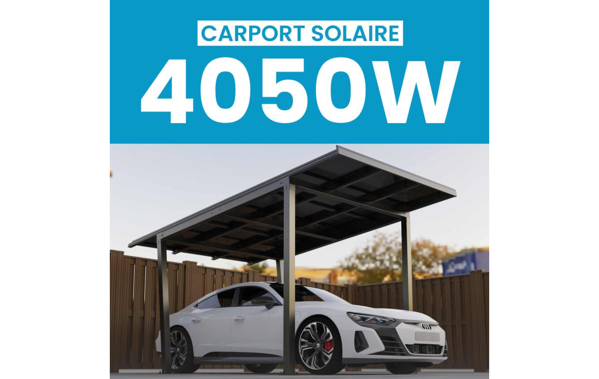 Carport solaire + Kit Solaire JA Solar 4050W + Onduleur Solis
