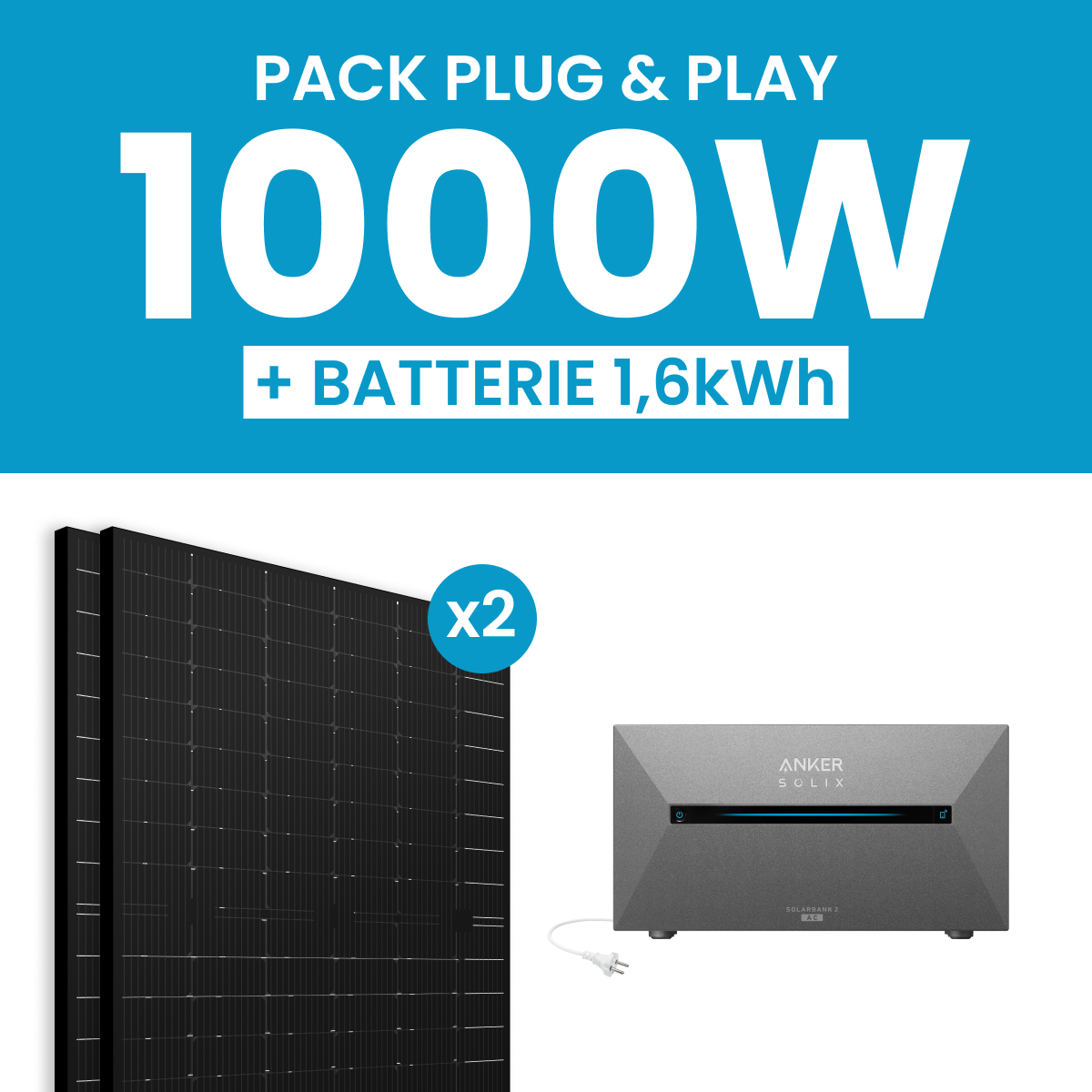 Kit solaire 1000W Ja Solar avec Batterie Anker E1600AC