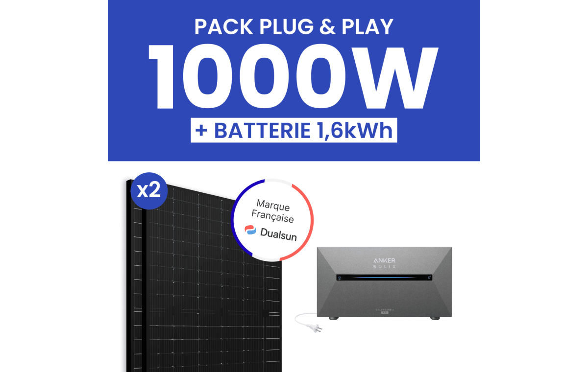 Kit solaire 1000W Dualsun avec Batterie Anker E1600AC