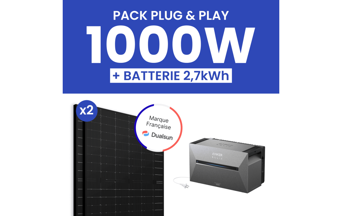 Kit solaire 1000W Dualsun – Batterie Anker E2700 Pro