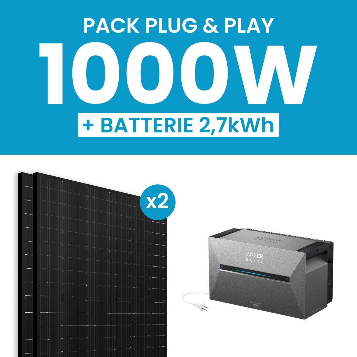 Kit solaire 1000W Ja Solar – Batterie Anker E2700 Pro