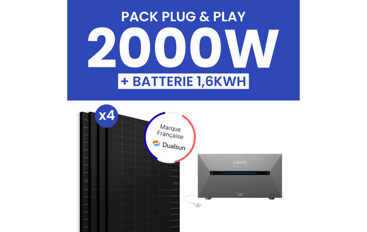 Kit solaire 2000W Dualsun – Batterie Anker E1600AC