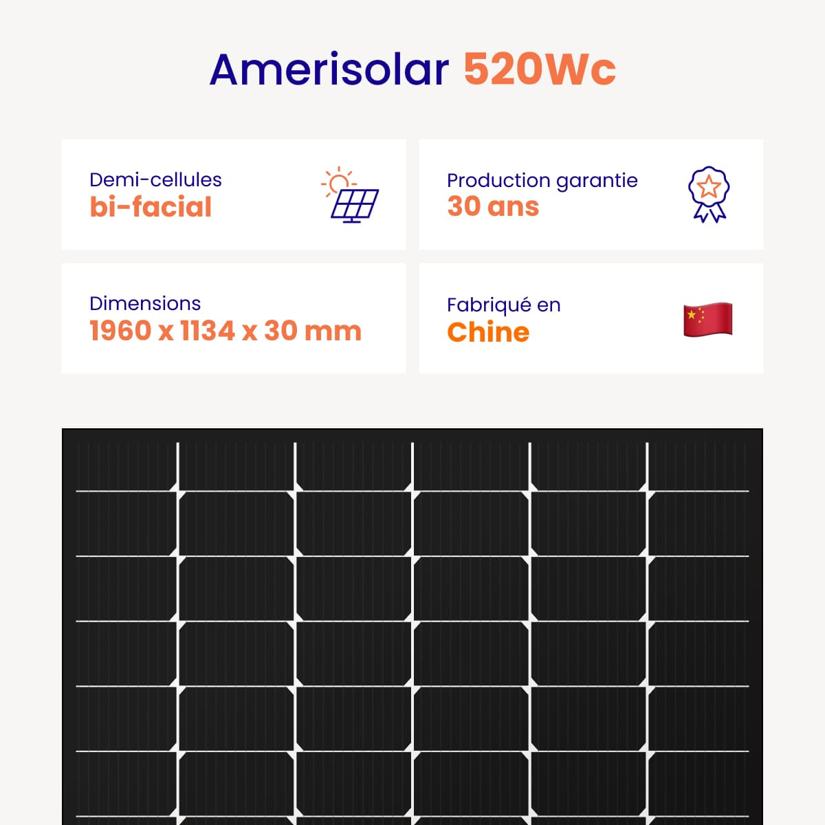 Panneau Amerisolar 520W