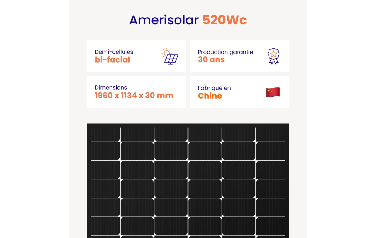 Panneau Amerisolar 520W