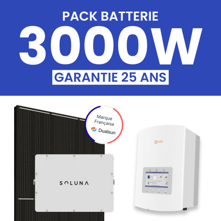 KIT 3000 DUALSUN ONDULEUR HYBRIDE SOLIS + 1 X BATTERIE SOLUNA 5 kWh