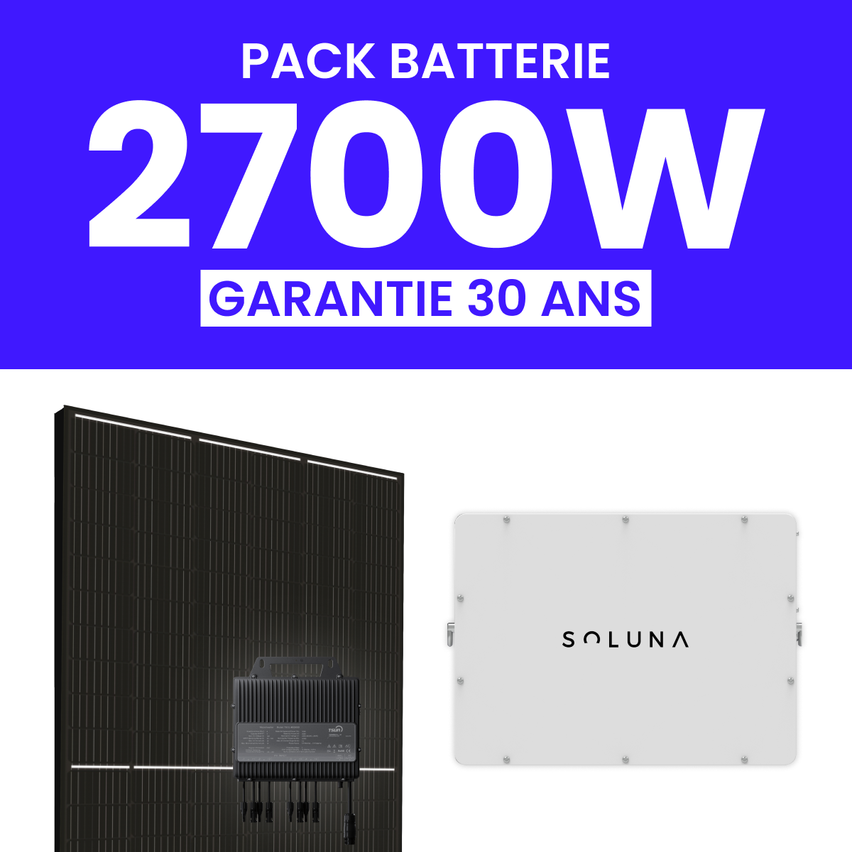 Kit Solaire Autoconsommation 2700Wc + Pack Batterie 5kWh