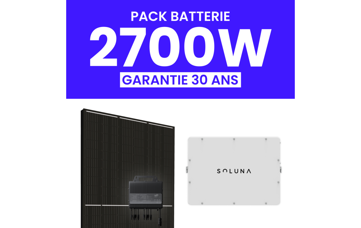 Kit Solaire Autoconsommation 2700Wc + Pack Batterie 5kWh